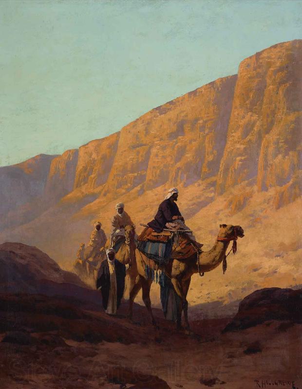 Rudolf Wiegmann Caravan passing through a wadi Germany oil painting art
